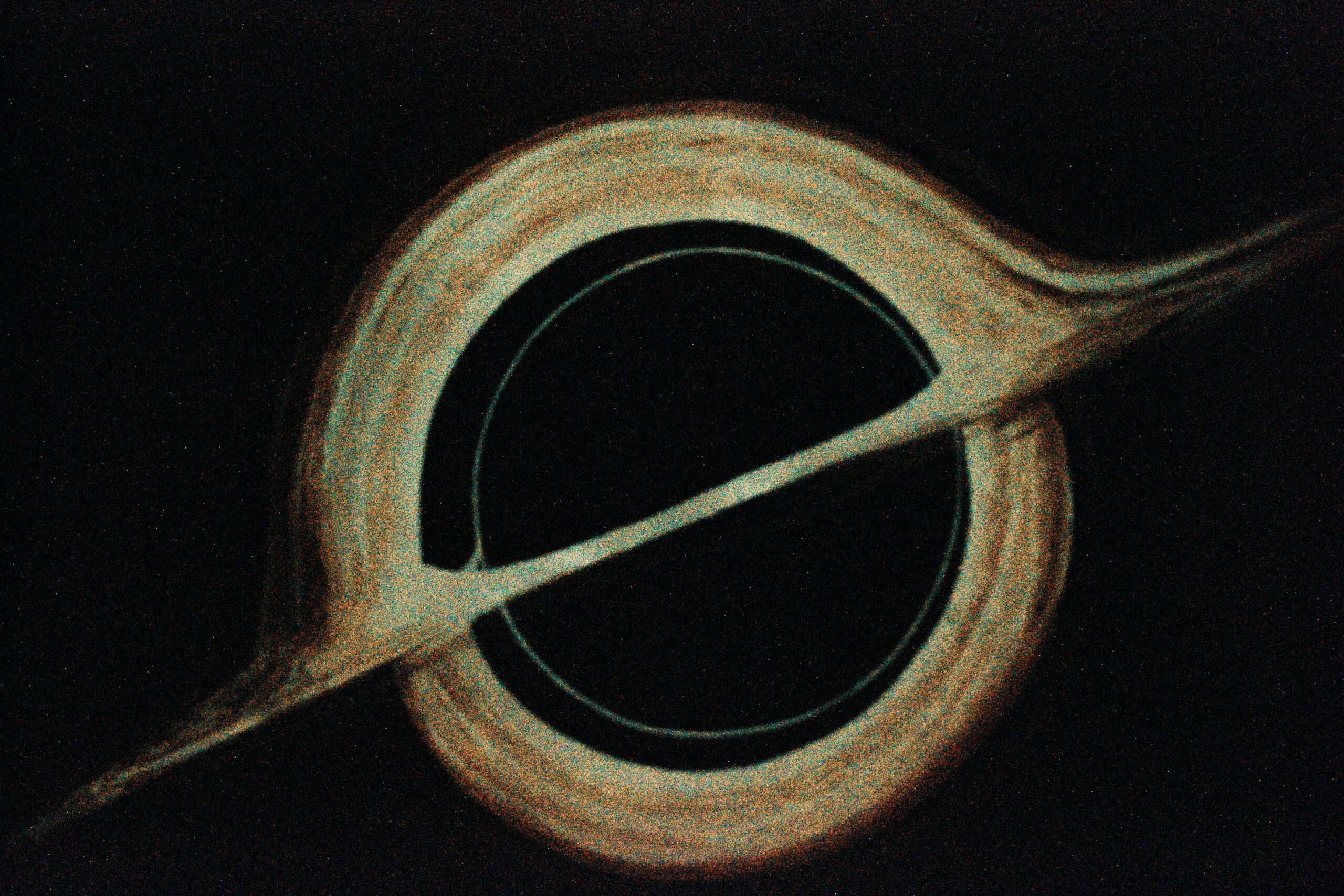Simulation visuelle d’un trou noir montrant la distorsion de la lumière.